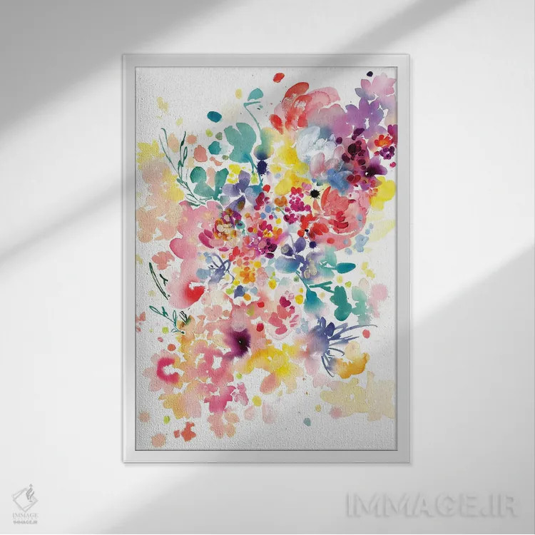 تابلو انتزاعی هاله اثر کریتیو اینگرید - نمای قابدار سفید