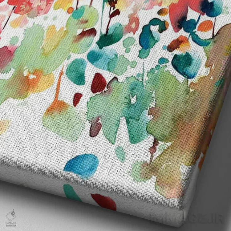 تابلو انتزاعی شکوفا شو اثر کریتیو اینگرید - نمای نزدیک بافت بوم