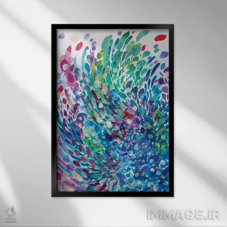 تابلو دکوراتیو موج اثر کریتیو اینگرید - نمای قابدار مشکی