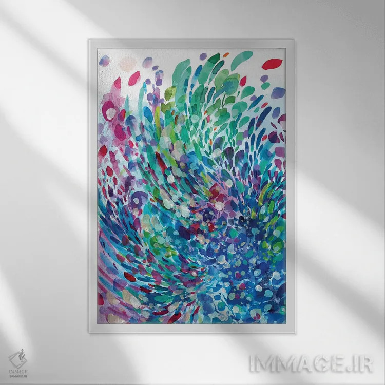 تابلو دکوراتیو موج اثر کریتیو اینگرید - نمای قابدار سفید