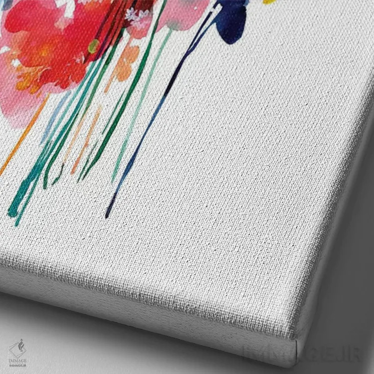 تابلو دکوراتیو دسته گل بزرگ اثر کریتیو اینگرید - نمای نزدیک بافت بوم