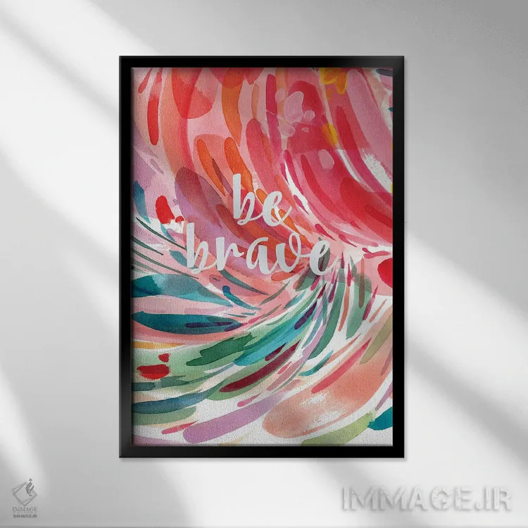 تابلو دکوراتیو شجاع باش اثر کریتیو اینگرید - نمای قابدار مشکی