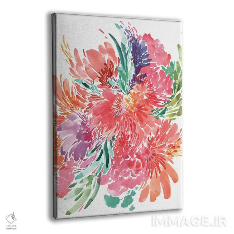 تابلو انتزاعی دسته گل جسورانه اثر کریتیو اینگرید - نمای پرسپکتیو محصول