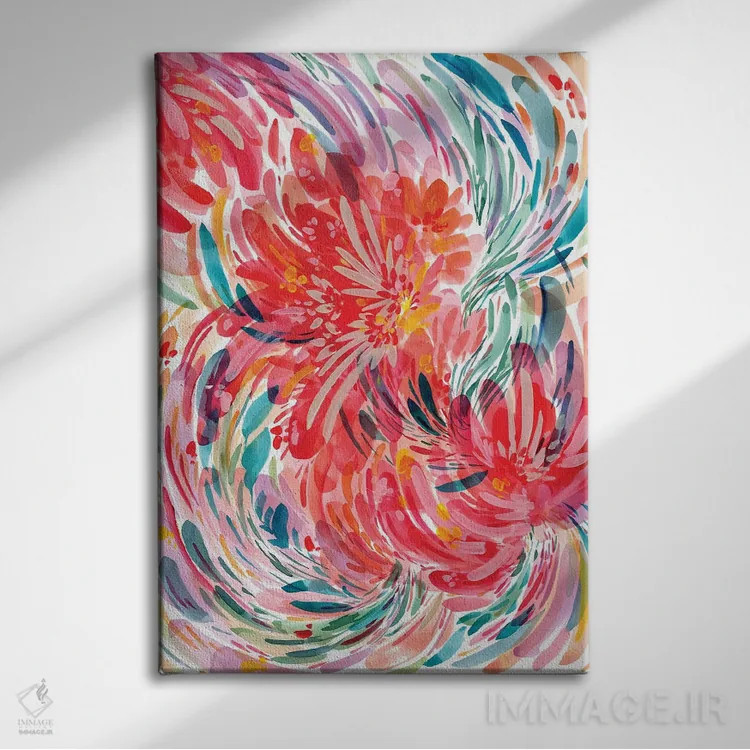 تابلو انتزاعی شجاع اثر کریتیو اینگرید - نمای روبهرو روی دیوار