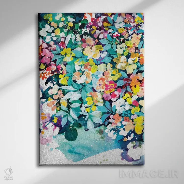 تابلو دکوراتیو شکوفه های ماندگار اثر کریتیو اینگرید - نمای روبهرو روی دیوار