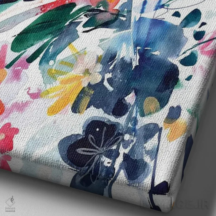 تابلو دکوراتیو شکوفه های وحشی اثر کریتیو اینگرید - نمای نزدیک بافت بوم