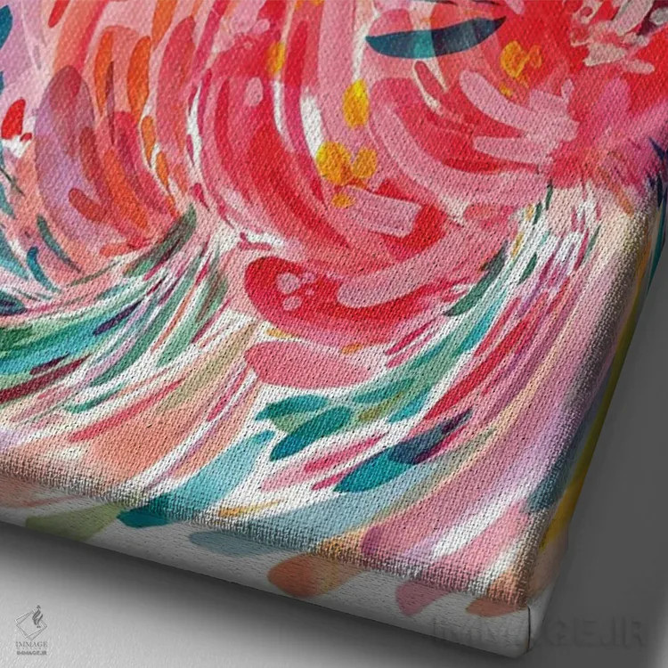 تابلو انتزاعی شجاع اثر کریتیو اینگرید - نمای نزدیک بافت بوم