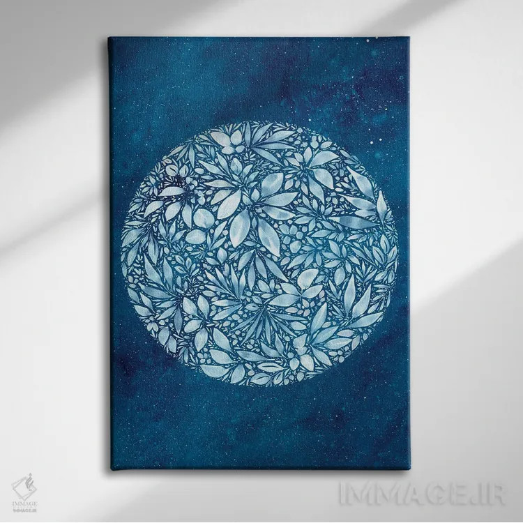 تابلو دکوراتیو ماه برفی کامل اثر کریتیو اینگرید - نمای روبهرو روی دیوار