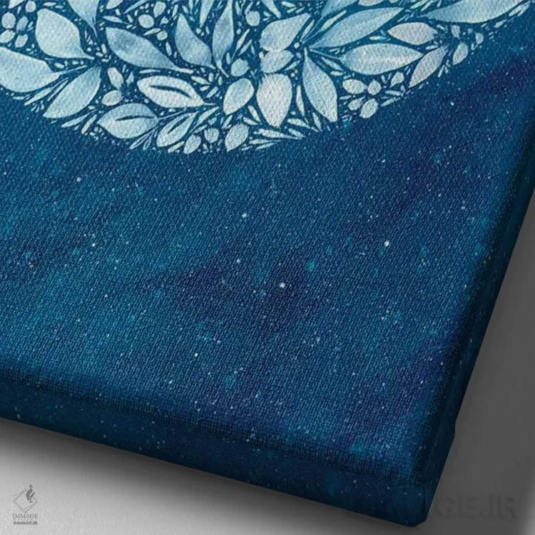 تابلو دکوراتیو ماه برفی کامل اثر کریتیو اینگرید - نمای نزدیک بافت بوم