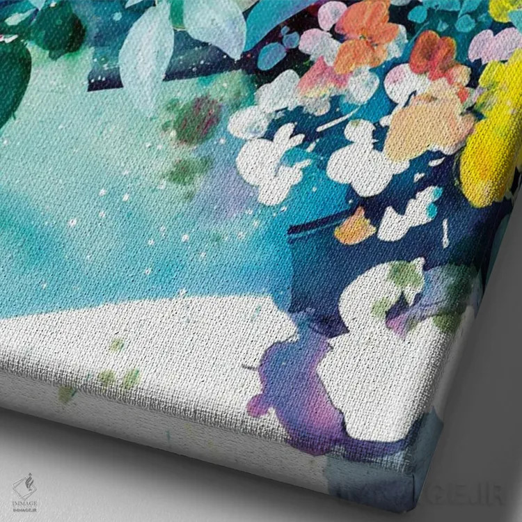 تابلو دکوراتیو شکوفه های ماندگار اثر کریتیو اینگرید - نمای نزدیک بافت بوم