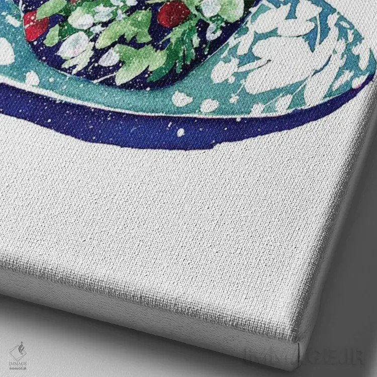 تابلو دکوراتیو فنجان های روی هم چیده کریسمس اثر کریتیو اینگرید - نمای نزدیک بافت بوم