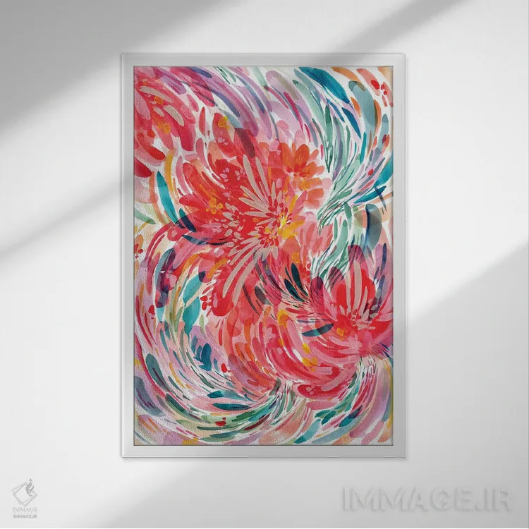 تابلو انتزاعی شجاع اثر کریتیو اینگرید - نمای قابدار سفید