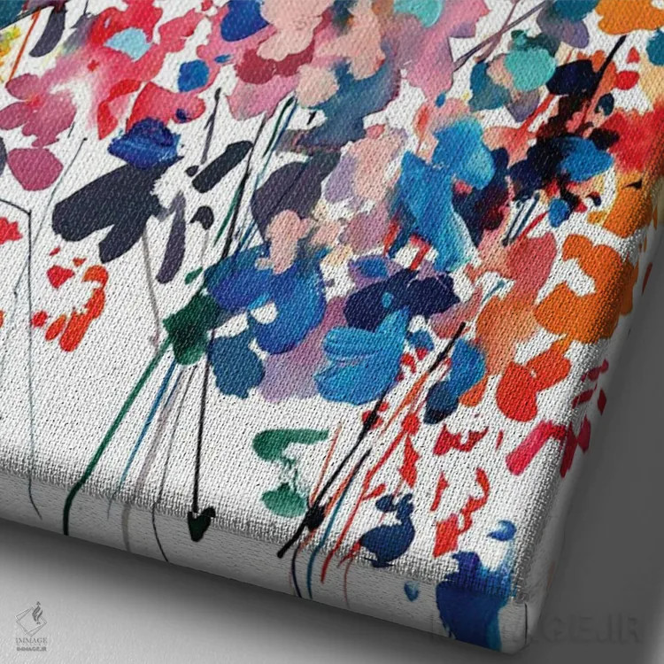 تابلو دکوراتیو طوفان گلی اثر کریتیو اینگرید - نمای نزدیک بافت بوم