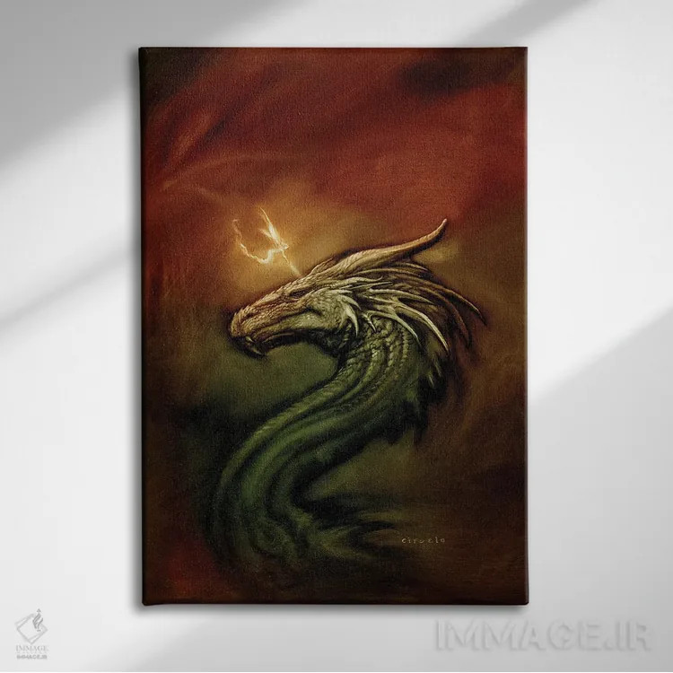 تابلو دکوراتیو ایجیکونا لمس شده توسط نور پریان اثر سیروئلو - نمای روبهرو روی دیوار