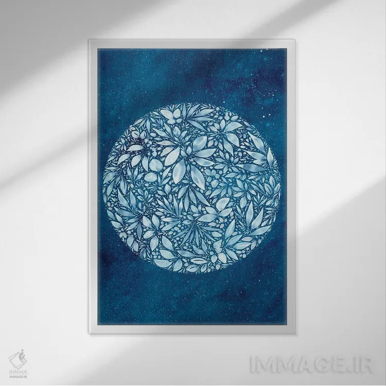 تابلو دکوراتیو ماه برفی کامل اثر کریتیو اینگرید - نمای قابدار سفید