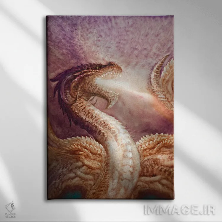 تابلو دکوراتیو نور شعله اثر سیروئلو - نمای روبهرو روی دیوار