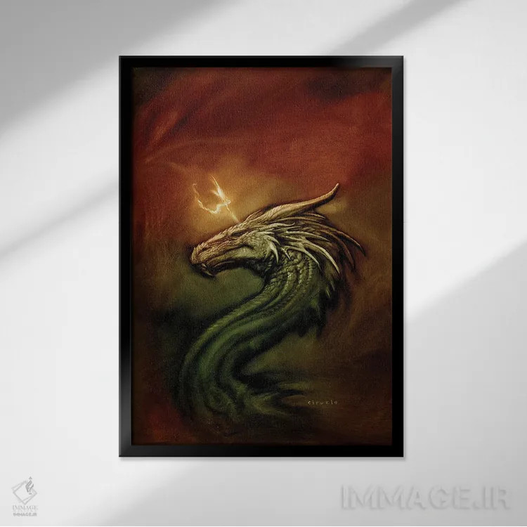 تابلو دکوراتیو ایجیکونا لمس شده توسط نور پریان اثر سیروئلو - نمای قابدار مشکی