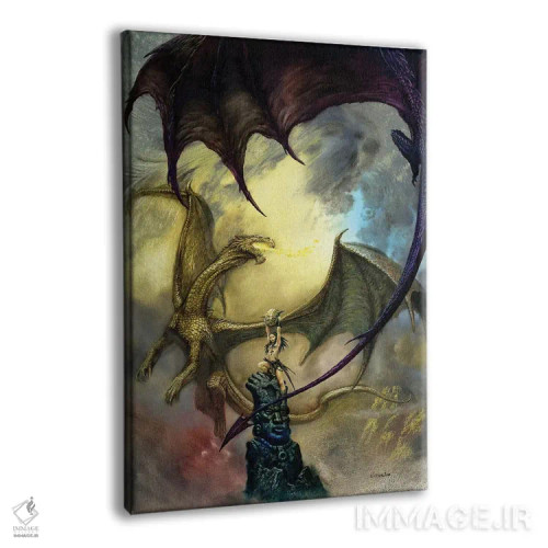 تابلو دکوراتیو اژدهایان شمعی اثر سیروئلو - نمای پرسپکتیو محصول