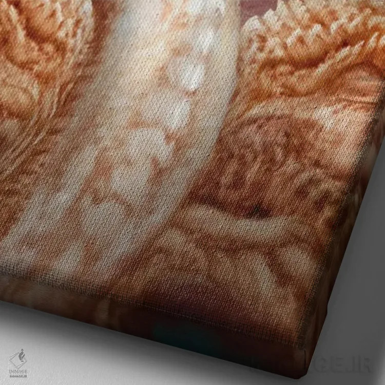 تابلو دکوراتیو نور شعله اثر سیروئلو - نمای نزدیک بافت بوم