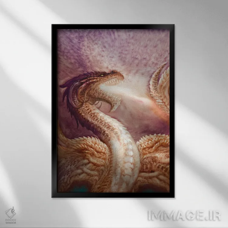 تابلو دکوراتیو نور شعله اثر سیروئلو - نمای قابدار مشکی