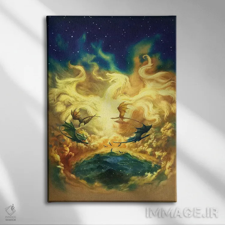 تابلو دکوراتیو دایره ها اثر سیروئلو - نمای روبهرو روی دیوار