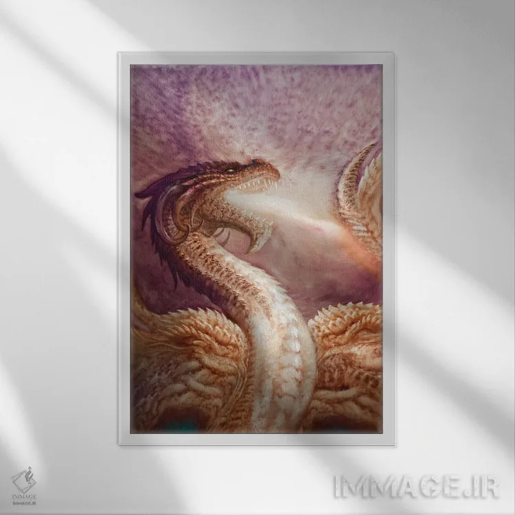 تابلو دکوراتیو نور شعله اثر سیروئلو - نمای قابدار سفید