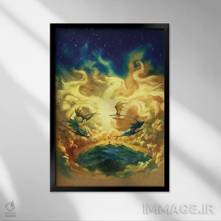 تابلو دکوراتیو دایره ها اثر سیروئلو - نمای قابدار مشکی