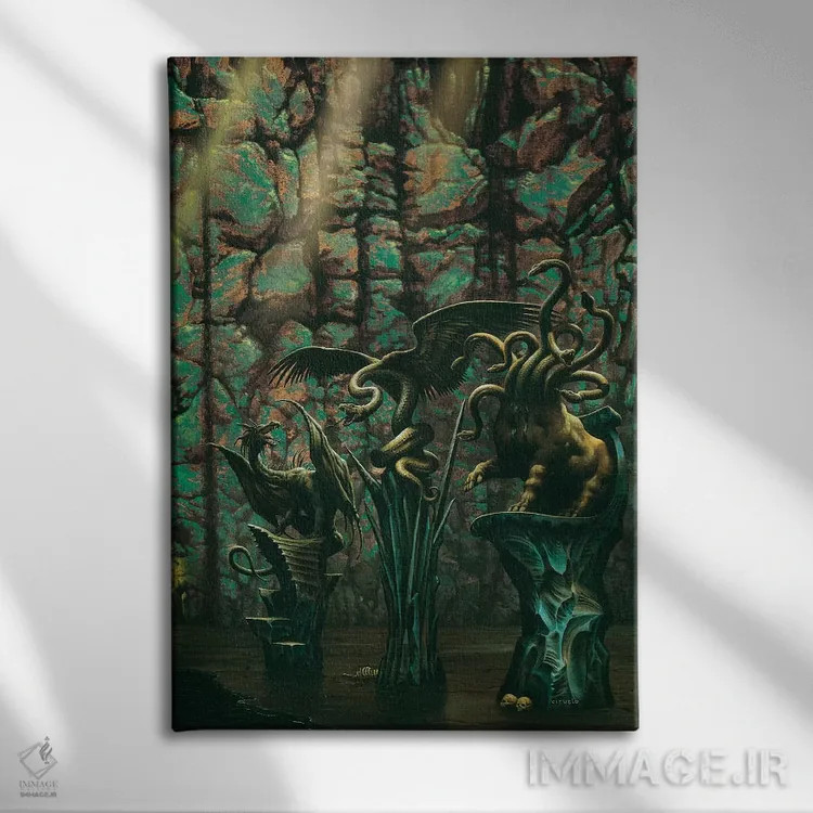 تابلو دکوراتیو تاریک کردن اثر سیروئلو - نمای روبهرو روی دیوار