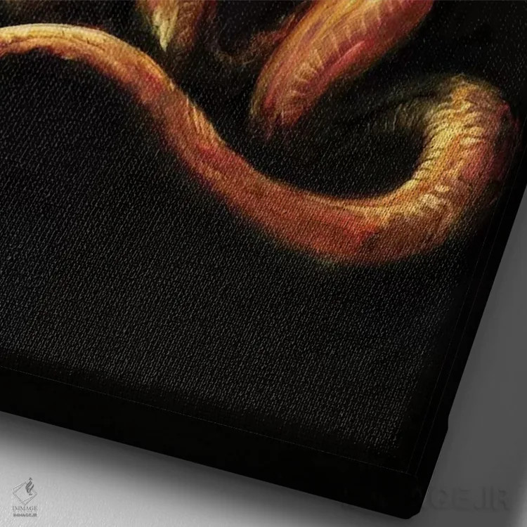 تابلو دکوراتیو آتش اثر سیروئلو - نمای نزدیک بافت بوم