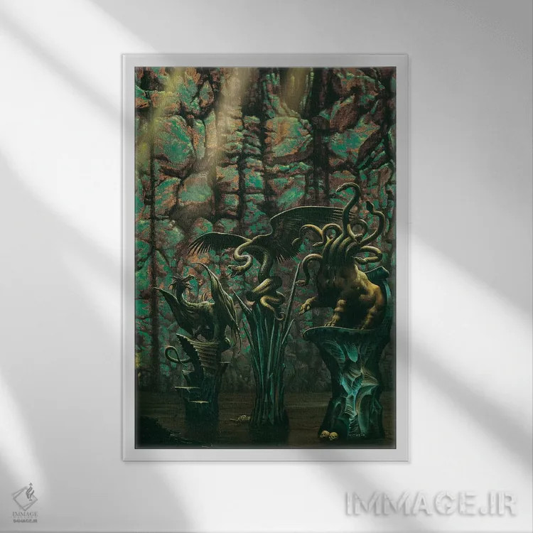 تابلو دکوراتیو تاریک کردن اثر سیروئلو - نمای قابدار سفید