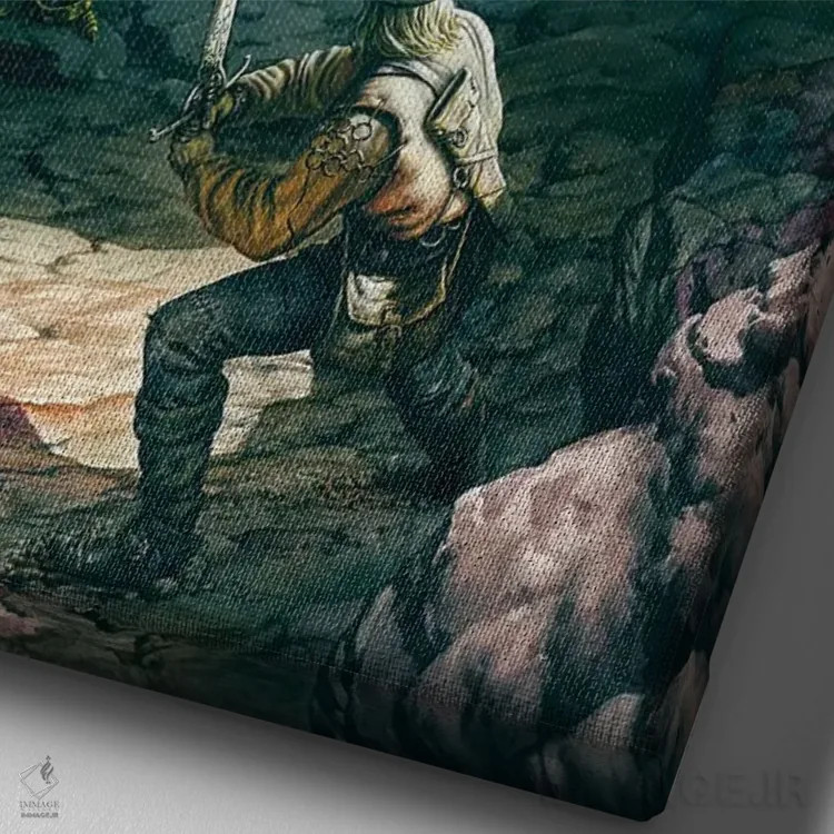 تابلو دکوراتیو فافنر پنجم اثر سیروئلو - نمای نزدیک بافت بوم
