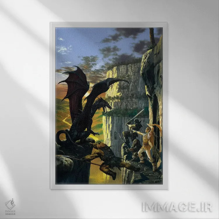 تابلو دکوراتیو سنگ تیره اثر سیروئلو - نمای قابدار سفید