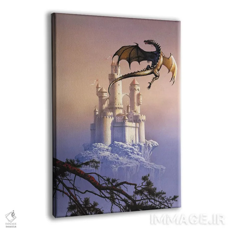 تابلو دکوراتیو اژدهای پرنده اثر سیروئلو - نمای پرسپکتیو محصول