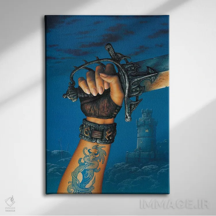 تابلو دکوراتیو دست اثر سیروئلو - نمای روبهرو روی دیوار