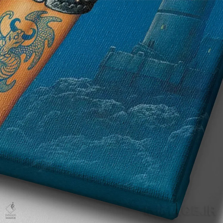 تابلو دکوراتیو دست اثر سیروئلو - نمای نزدیک بافت بوم