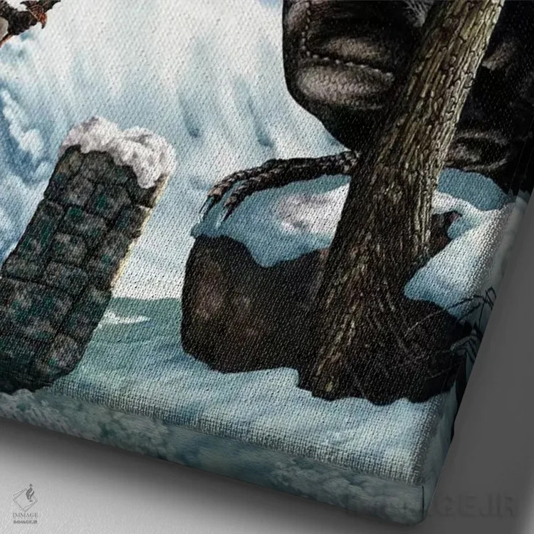 تابلو دکوراتیو گیلتونیل اثر سیروئلو - نمای نزدیک بافت بوم