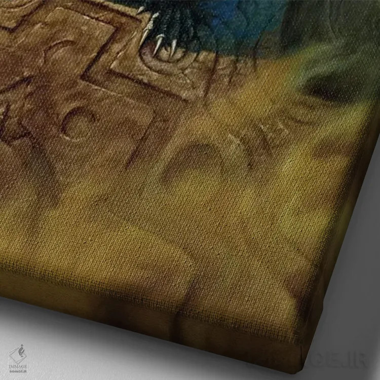 تابلو دکوراتیو در حال پرواز اثر سیروئلو - نمای نزدیک بافت بوم