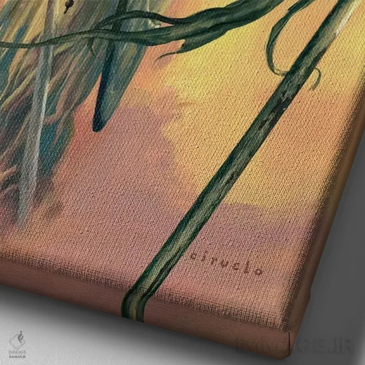 تابلو دکوراتیو اژدهای کایپو اثر سیروئلو - نمای نزدیک بافت بوم