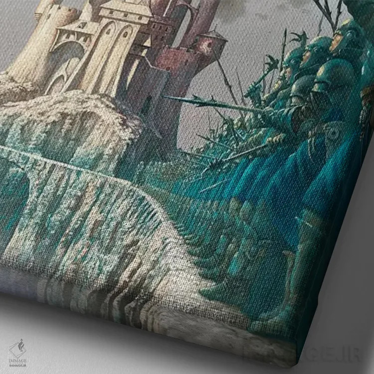 تابلو دکوراتیو حمله هابسی دوم اثر سیروئلو - نمای نزدیک بافت بوم