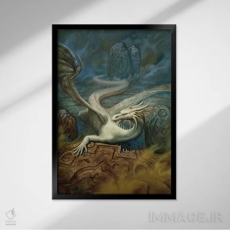 تابلو دکوراتیو در حال پرواز اثر سیروئلو - نمای قابدار مشکی