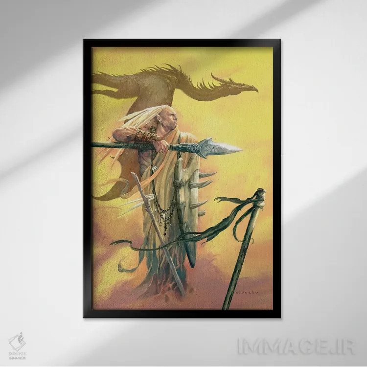 تابلو دکوراتیو اژدهای کایپو اثر سیروئلو - نمای قابدار مشکی