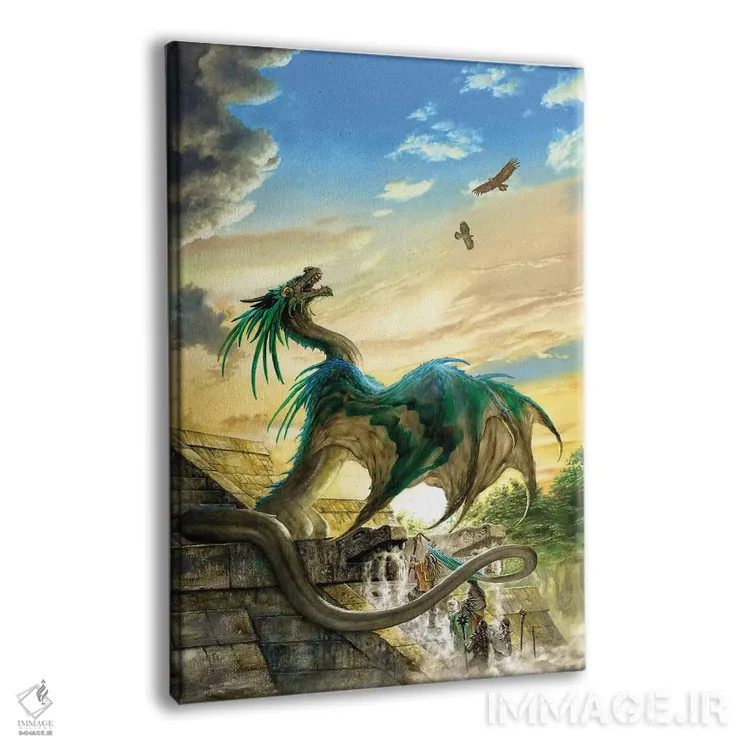 تابلو دکوراتیو کتزالکواتل اثر سیروئلو - نمای پرسپکتیو محصول