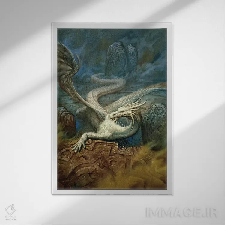 تابلو دکوراتیو در حال پرواز اثر سیروئلو - نمای قابدار سفید