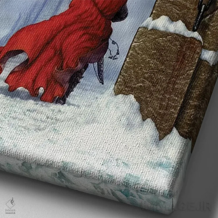 تابلو دکوراتیو سرزمین اژدهای مز اثر سیروئلو - نمای نزدیک بافت بوم