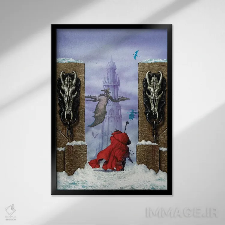 تابلو دکوراتیو سرزمین اژدهای مز اثر سیروئلو - نمای قابدار مشکی