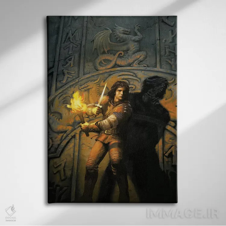 تابلو دکوراتیو اژدهای خشم اثر سیروئلو - نمای روبهرو روی دیوار
