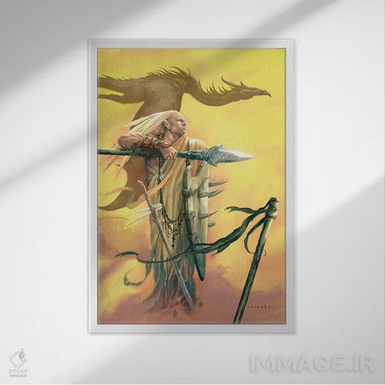 تابلو دکوراتیو اژدهای کایپو اثر سیروئلو - نمای قابدار سفید