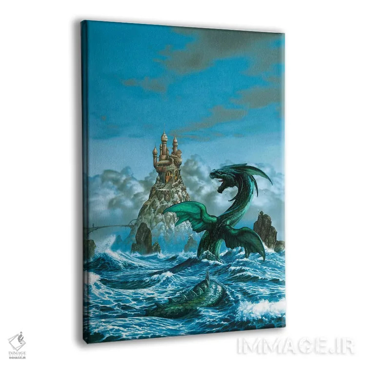 تابلو دکوراتیو اژدهای دریایی اثر سیروئلو - نمای پرسپکتیو محصول