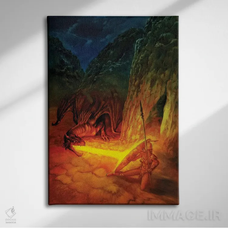 تابلو دکوراتیو آمازون سرخ اثر سیروئلو - نمای روبهرو روی دیوار