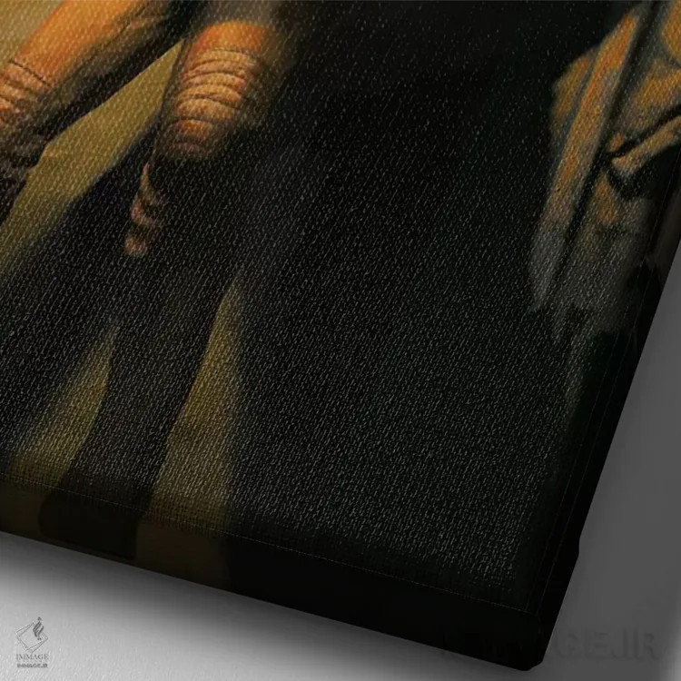 تابلو دکوراتیو اژدهای خشم اثر سیروئلو - نمای نزدیک بافت بوم